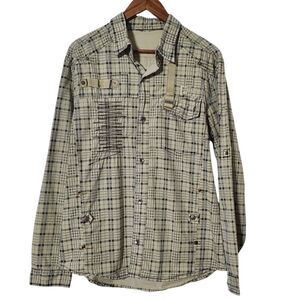 Vintage Fusai Button Up Shirt Size L Y2K Cyber Goth Grunge Mens